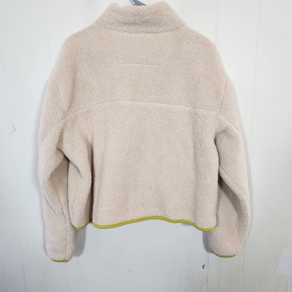 Girlfriend Collective Half Zip Fleece Sweatshirt Size XL Cream yellow - Picture 2 of 16
